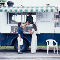 couple getting some food
